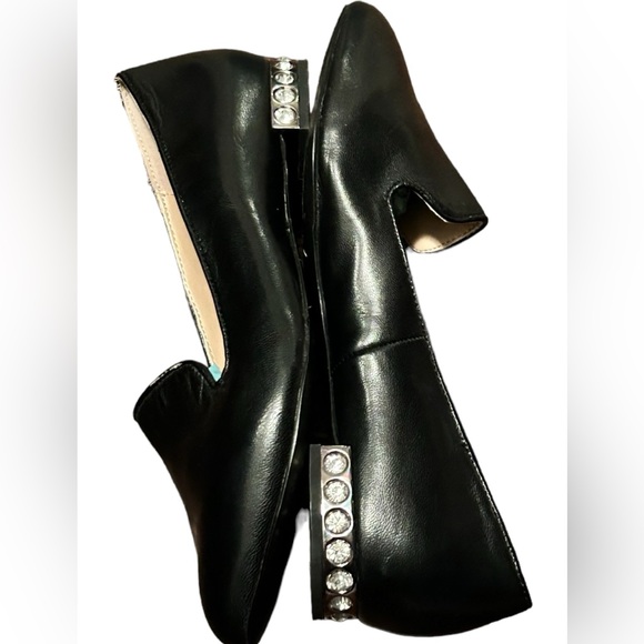 MODERN VICE Women's Black Genuine Leather Point Toe Flat Shoe Studded Heel-Sz 6 - Picture 10 of 15